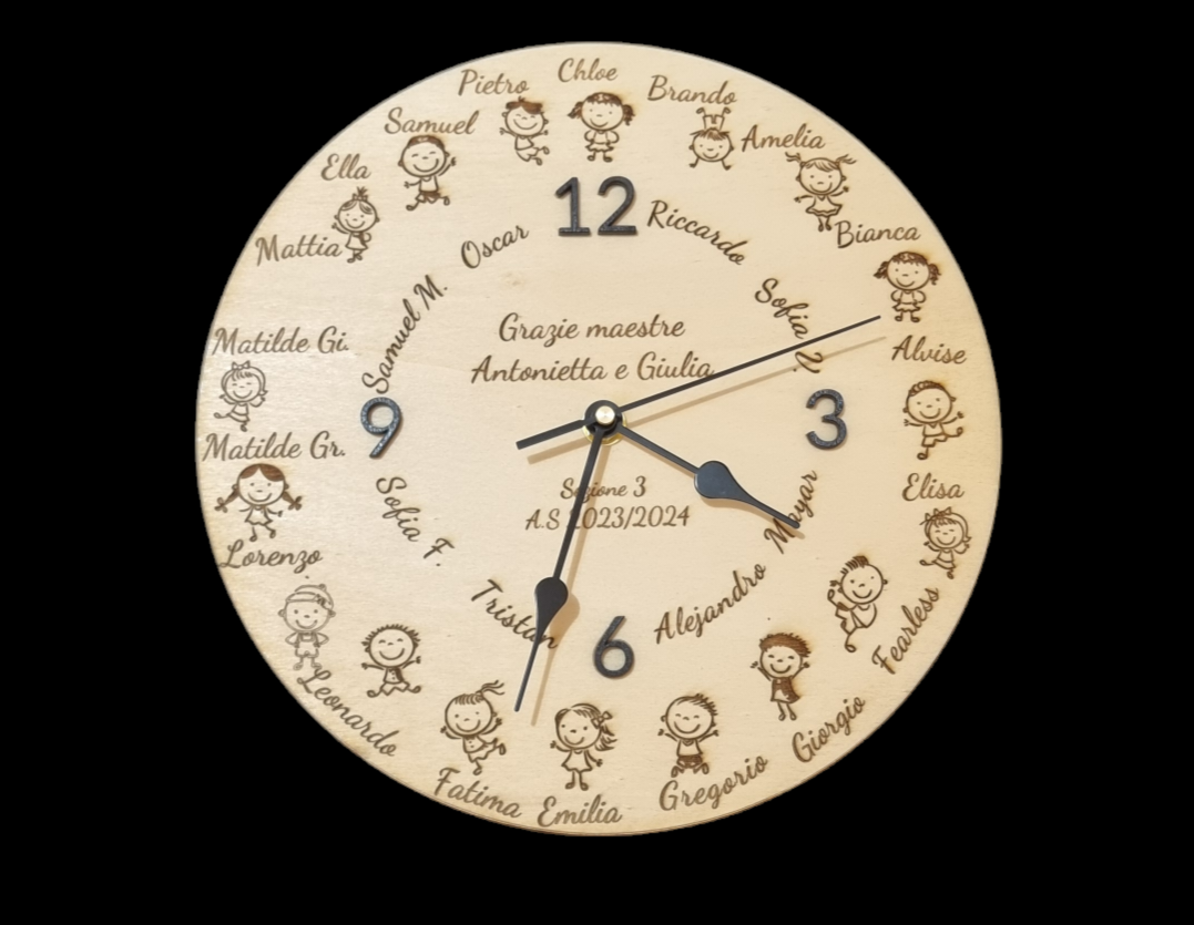 Orologio in legno per le maestre
